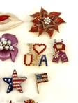 (16) Enamel and Rhinestone Brooches