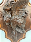 Swiss/German Black Forest Hand Carved Fruits of the Hunt Wall Plaque