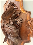Swiss/German Black Forest Hand Carved Fruits of the Hunt Wall Plaque
