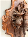 Swiss/German Black Forest Hand Carved Fruits of the Hunt Wall Plaque