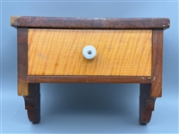 Tiger Maple One Drawer Hanging Shelf