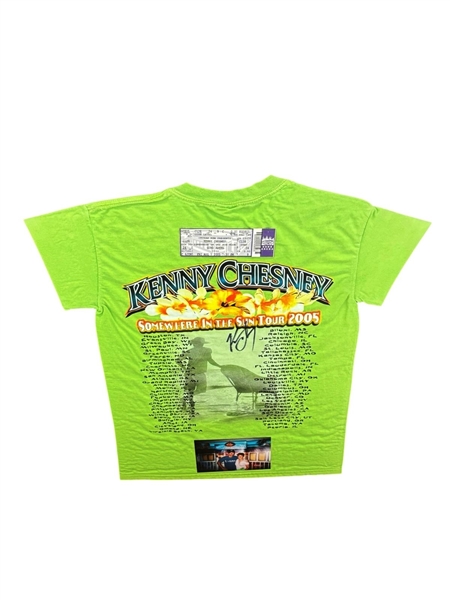 Kenny Chesney 2005 Somewhere In The Sun Signed Tour Shirt & Ticket Stub