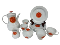 Thomas Germany Luncheon Tea Set Pinwheel Orange