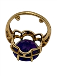 14k Gold Ring with Round Amethyst High Cathedral Setting