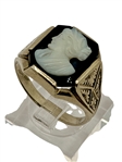 14k Gold Cameo Ring in Black and White