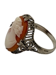 14k White Gold Ring with Cameo
