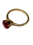 14k Gold Ring Solitaire Ruby