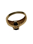 14k Gold Ring with Diamonds and Garnet