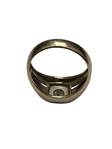 14k White Gold Ring with Solitaire Diamond