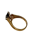 14k Gold Ring with Marquis Cut Sapphire