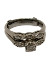 14k White Gold Wedding Ring with Diamonds