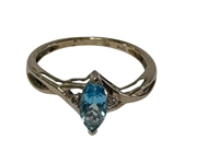 (4) 10k Gold Rings with Rubies, Aquamarine, and Topaz