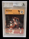Beckett Large Slab 1977-79 Julius Erving Sportscaster Series 3 #315 Authentic Autograph Grade 10