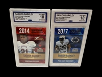 (6) Saquon Barkley Football Cards; (4) Graded