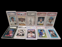 (10) Graded Baseball Cards; Including 1964 Topps Willie Mays