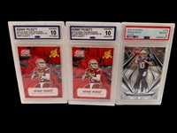 (9) Graded Football Cards; Caleb Williams, Drake Maye, Kenny Pickett, Justin Herbert