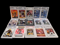 (15) Graded Football Cards; Marty Booker, Robert Griffin III, Devonta Smith, Others