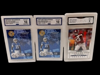 (15) Graded Football Cards; Marty Booker, Robert Griffin III, Devonta Smith, Others