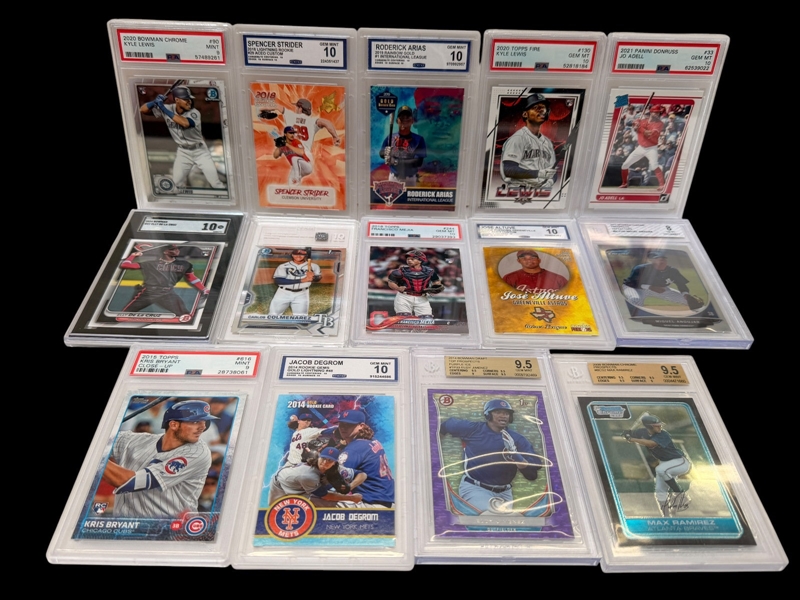 (14) Graded Baseball Cards; Kyle Lewis, Spencer Strider, Jo Adell, Others
