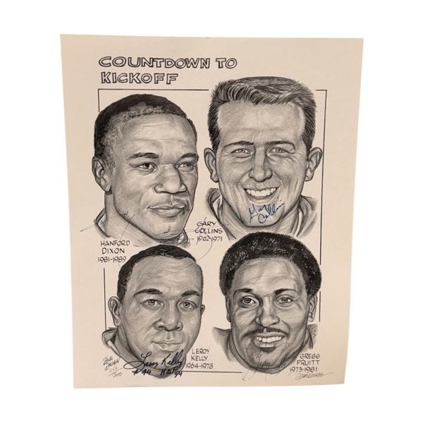 Cleveland Browns Dick Dugan Print Signed "Countdown to Kickoff"