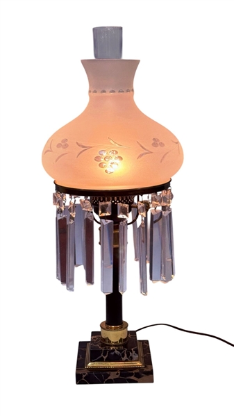 Sinumbra Style Table Lamp with Crystal Prisms 