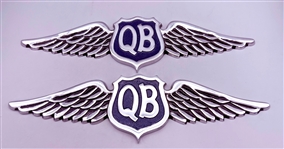 (2) "QB" Quiet Birdman Cast Aluminum Plaques