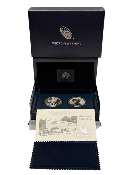 2013 American Eagle Two Coin Silver Reverse Proof & UNC Set OB COA