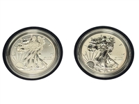 2013 American Eagle Two Coin Silver Reverse Proof & UNC Set OB COA