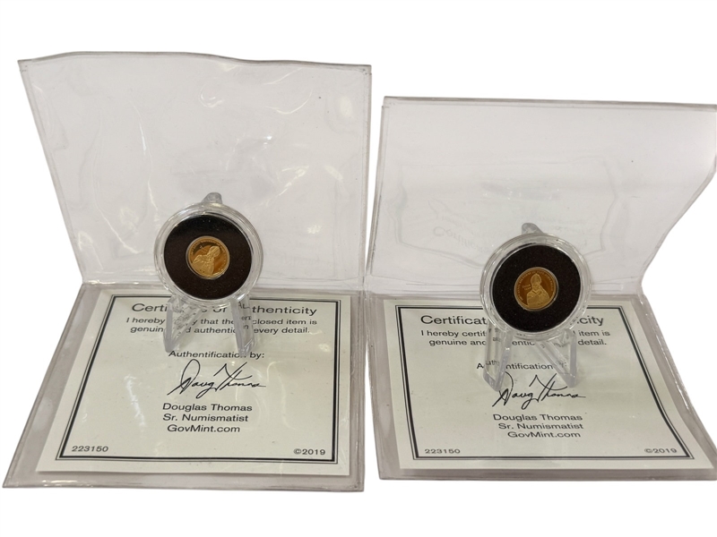 (2) 2020 Barbados .5 Grams .999 10 Dollar Commemorative Gold Coins John Paul II Birthday