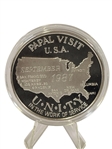 1987 (5) Troy Ounces .999 Silver Round Pope John Paul II Visits the US 