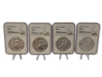 (4) American Eagles; 2013, 2014, 2017, 2007 All MS70 NGC