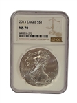 (4) American Eagles; 2013, 2014, 2017, 2007 All MS70 NGC