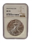 (4) American Eagles; 2013, 2014, 2017, 2007 All MS70 NGC