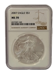 (4) American Eagles; 2013, 2014, 2017, 2007 All MS70 NGC