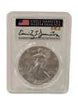 (4) American Eagles PCGS Signed by Master Designer Emily Damstra; MS70, PR70