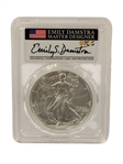 (4) American Eagles PCGS Signed by Master Designer Emily Damstra; MS70, PR70