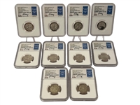(10) Graded 2017-S 225th Anniversary Set Quarters NGC FDI SP70 Enhanced Finish Signed Edmund Moy