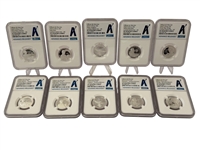 (10) Graded Quarters 2022-S 10-Coin Silver Proof Set Advance Releases PF70 Ultra Cameo NGC