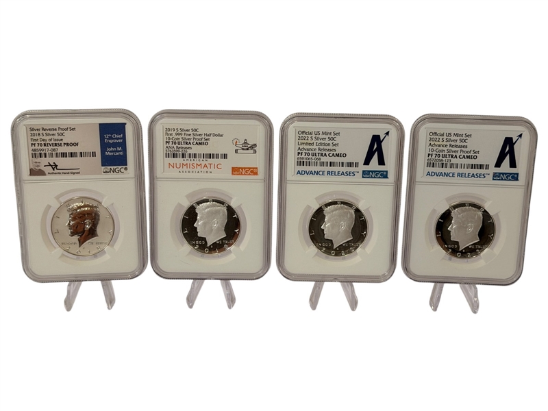 (4) Graded Silver Kennedy Halves NGC