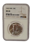 (6) Graded J.F. Kennedy Halves 40% Silver NGC