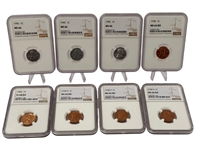 (8) Graded Lincoln Cents NGC