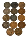 (14) Large Braided Hair Cents 1830-1854