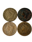 (14) Large Braided Hair Cents 1830-1854
