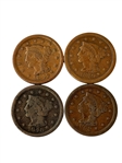 (14) Large Braided Hair Cents 1830-1854