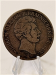 1854B German States Wilhelm Brunswick 2 Thaler KM1140