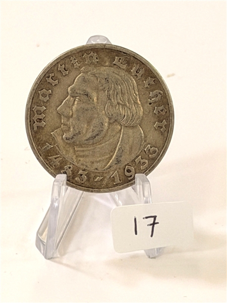 1933a Germany 5 Reichsmark Martin Luther 