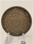 (6) German States Prussia 3 and 5 Marks Silver Coins
