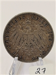 (8) German States Prussia & Baden 3, 5 Marks and 1 Thaler