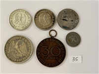(6) German Coins and Medals 1930's