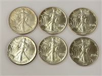 (6) BU Silver American Eagles